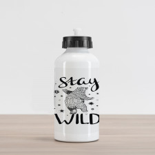 Dancing Bear and Words Aluminum Water Bottle