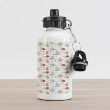 Flower Dragonfly Bugs Aluminum Water Bottle