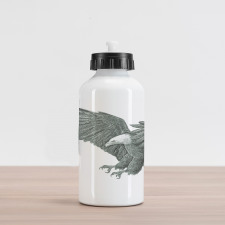 Monochrome Drawing Style Aluminum Water Bottle