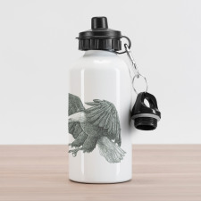 Monochrome Drawing Style Aluminum Water Bottle