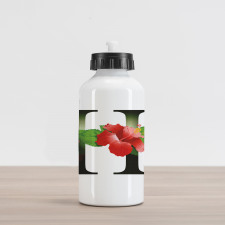 Hibiscus Green Leaves Aluminum Water Bottle