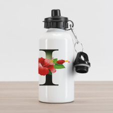 Hibiscus Green Leaves Aluminum Water Bottle