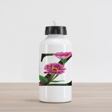 Zinnia Petals Leaves Z Aluminum Water Bottle