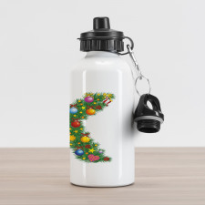 Tree Font Xmas Aluminum Water Bottle