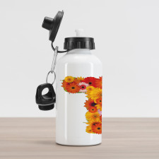 T Shaped Floral Design Aluminum Water Bottle