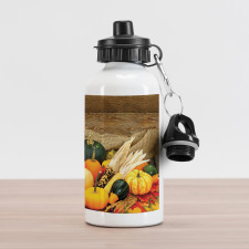 Food Scattered on Table Aluminum Water Bottle