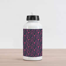 Romance Pattern Heart Aluminum Water Bottle
