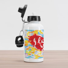 Brushstroke Message Aluminum Water Bottle