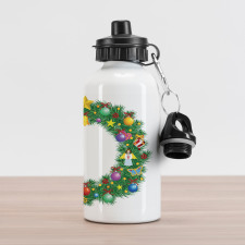 Letter O Xmas Wreath Aluminum Water Bottle