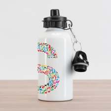 S with Musical Pattern Aluminum Water Bottle