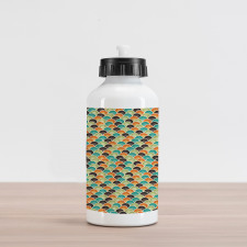 Colorful Half Circles Aluminum Water Bottle