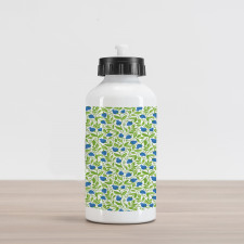 Flowering Blueberry Leaf Aluminum Water Bottle