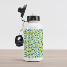 Flowering Blueberry Leaf Aluminum Water Bottle