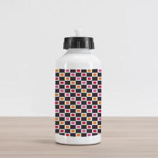 Grid Vivid Squares Aluminum Water Bottle