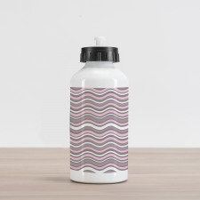 Wavy Stripes Nautical Aluminum Water Bottle