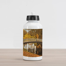 Old Bridge in Fall Forest Aluminum Water Bottle