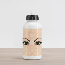 Sketchy Woman Floral Aluminum Water Bottle