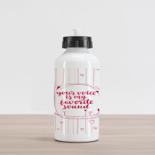 Hearts Lines Romantic Aluminum Water Bottle