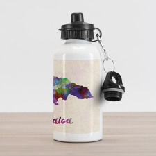 Abstract Country Map Aluminum Water Bottle