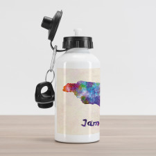 Abstract Country Map Aluminum Water Bottle