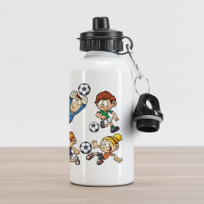 Cartoon Kids Playing Aluminum Water Bottle