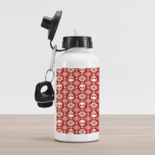 Needlework Skull Motif Aluminum Water Bottle