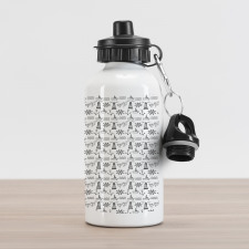 Doodle Nautical Wave Aluminum Water Bottle