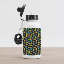 Cartoon Style Beings Aluminum Water Bottle