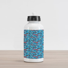 Colorful Wavy Ocean Aluminum Water Bottle