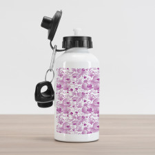 Ornate Floral Curly Leaf Aluminum Water Bottle