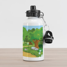 Pathway Flowers Trees Aluminum Water Bottle