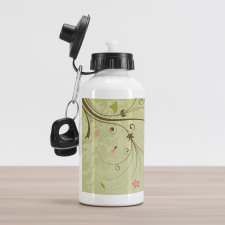 Swirls Lines Petal Aluminum Water Bottle