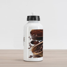 Ground Coffee Beans Aluminum Water Bottle