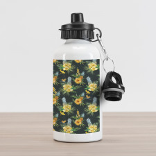 Tropic Flower Design Aluminum Water Bottle