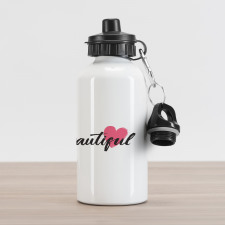 Pink Heart for Loved Ones Aluminum Water Bottle