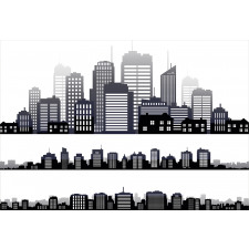 Long Buildings Skyline Aluminum Water Bottle