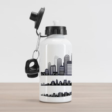 Long Buildings Skyline Aluminum Water Bottle