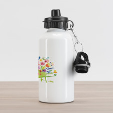 Wheelbarrow Flowers Aluminum Water Bottle