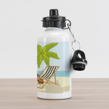 Cartoon Style Palm Tree Aluminum Water Bottle