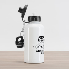 Lettering Pattern Aluminum Water Bottle