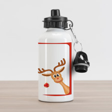 Reindeer Xmas Theme Aluminum Water Bottle