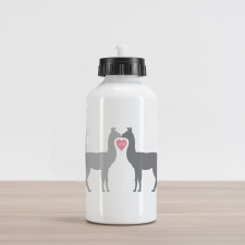 2 Animals in Love Aluminum Water Bottle