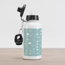 Romantic Hearts Theme Aluminum Water Bottle