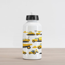 Construction Vehicles Aluminum Water Bottle