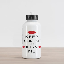 Kiss Me Red Hearts Aluminum Water Bottle