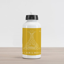 Meditating Giraffe Aluminum Water Bottle