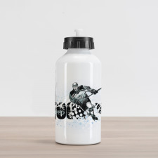 Grunge Player Sketch Aluminum Water Bottle