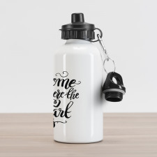 Monochrome Text Aluminum Water Bottle