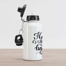 Monochrome Text Aluminum Water Bottle