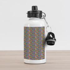 Quirky Cartoon Striped Aluminum Water Bottle